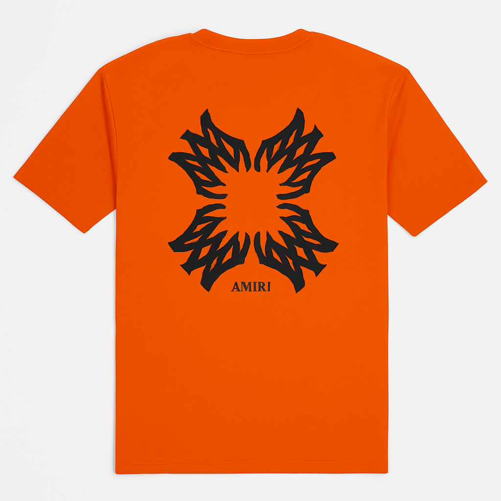 A.M.I.R.I PREMIUM DOWN SHOULDER  T-SHIRT (ORANGE)