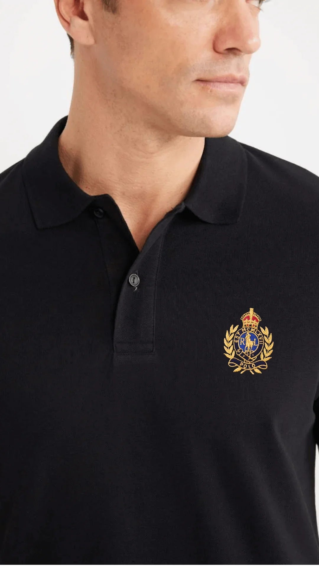 RL LIMITED EDITION FRONT/BACK EMBROIDERY POLO SHIRT (BLACK)