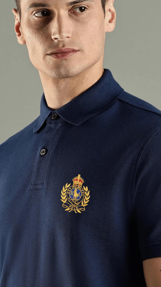 RL LIMITED EDITION FRONT/BACK EMBROIDERY POLO SHIRT (NAVY)
