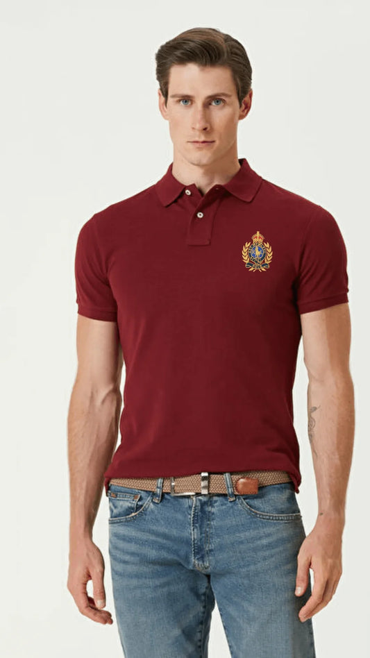 RL LIMITED EDITION FRONT/BACK EMBROIDERY POLO SHIRT (MAROON)