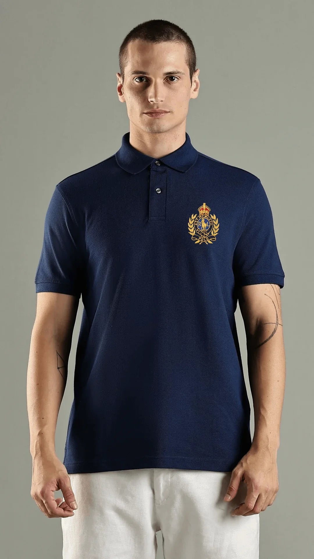 RL LIMITED EDITION FRONT/BACK EMBROIDERY POLO SHIRT (NAVY)