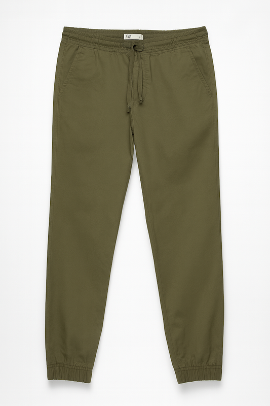 Z.A.R.A Premium Cotton Waist Jogger Trouser (Olive Green)