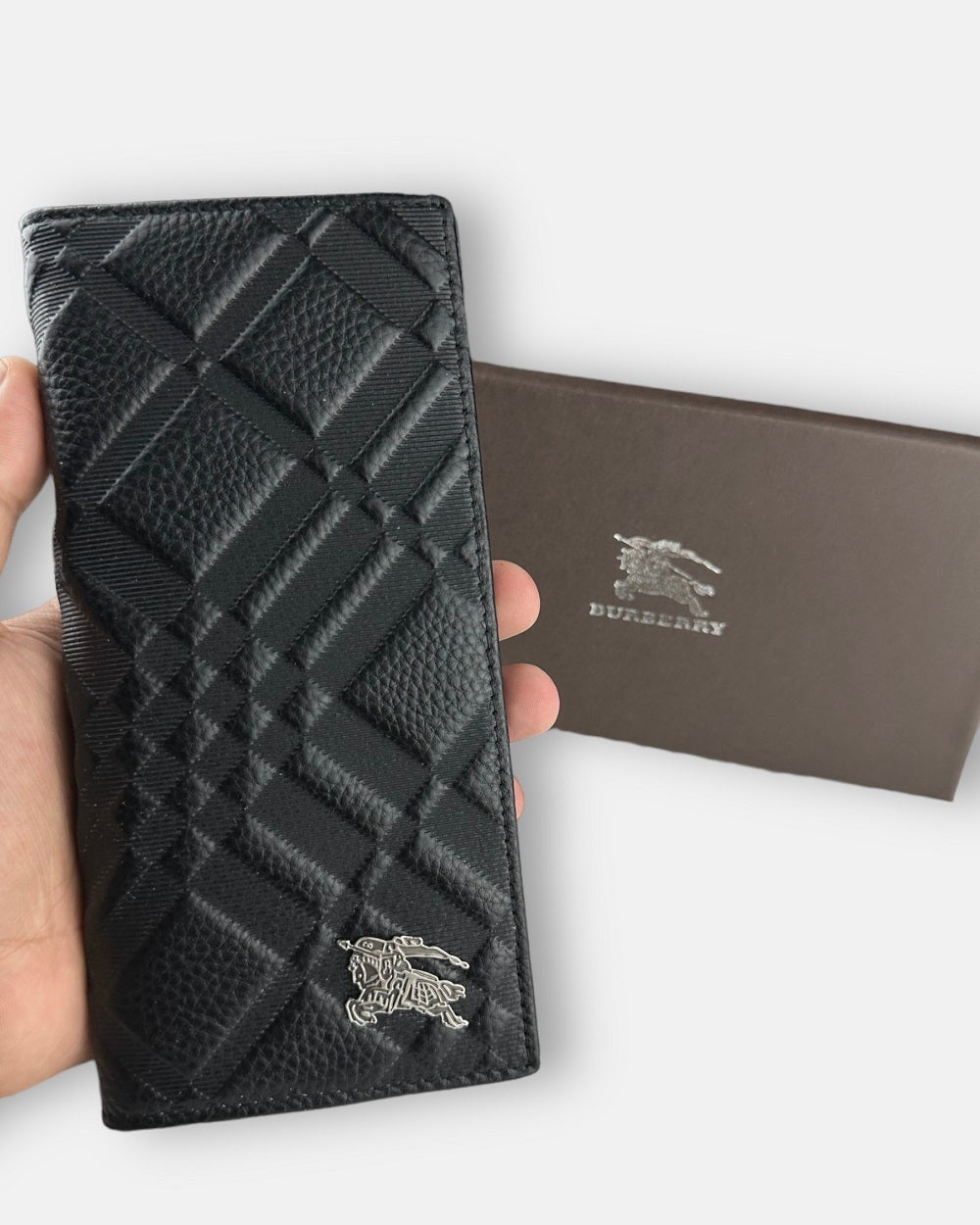 Burbery Design Long Wallet Black