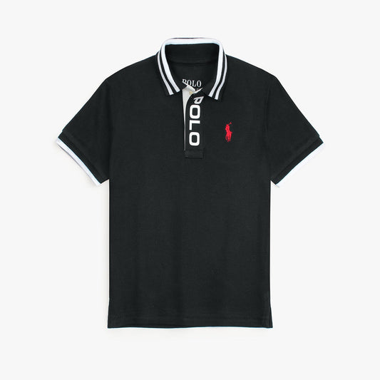 RL Kids Premium Placket Polo Shirt (Black)