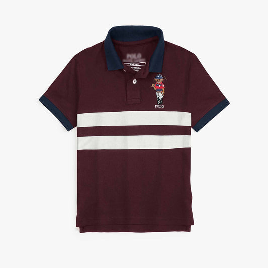 RL Kids Premium Paneled Bear Polo Shirt (Maroon)