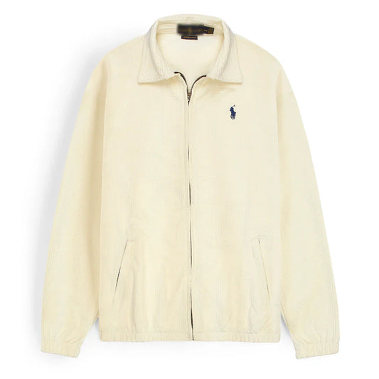 RL Imported Men Waffle Zipper Jacket (Off-White)