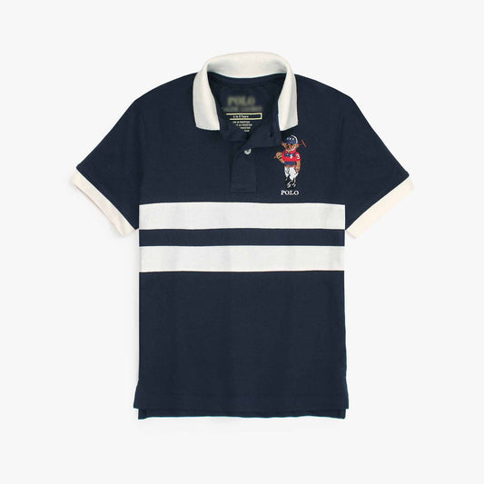 RL Kids Premium Paneled Bear Polo Shirt (Navy blue)