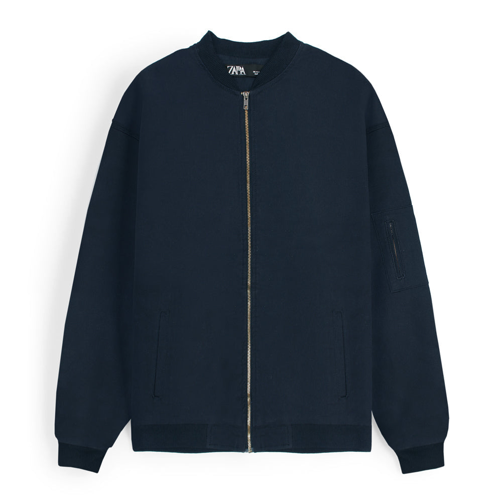 Z.A.R.A Premium Cotton Twill Jacket (Navy Blue)