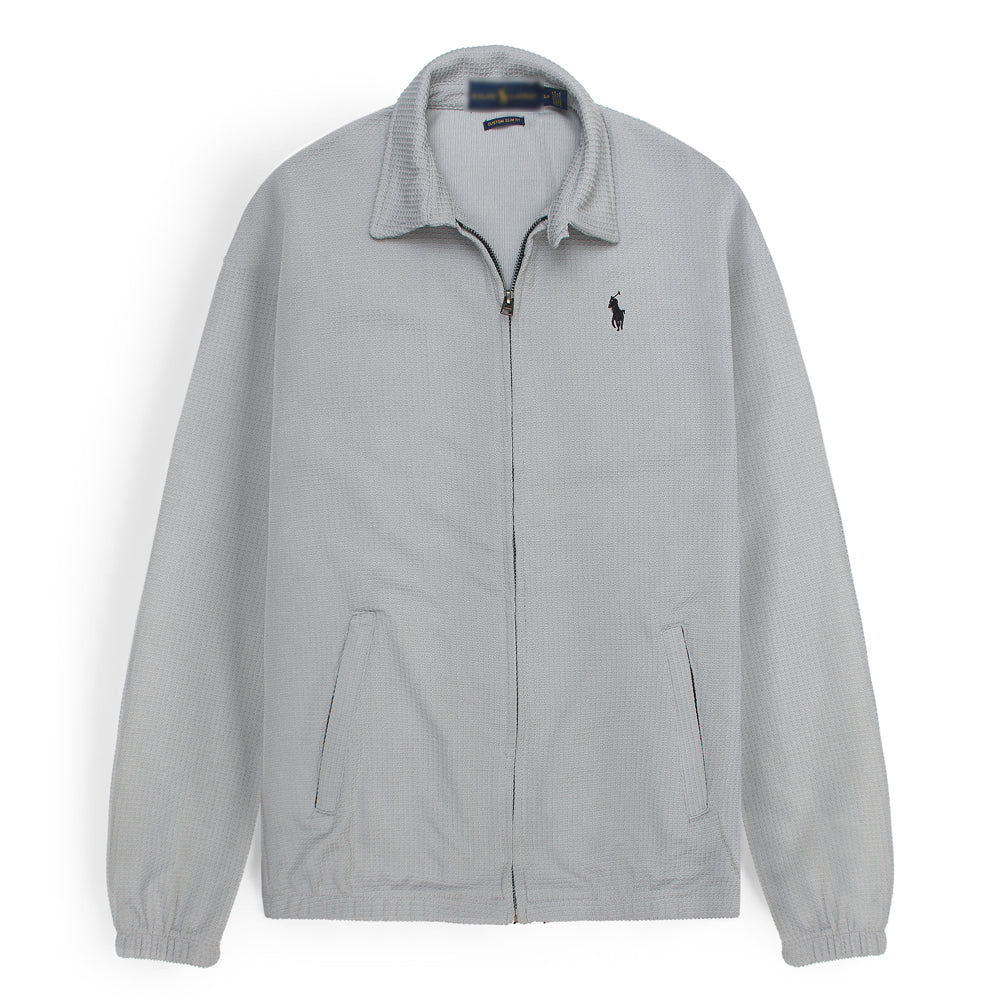 RL Imported Men Waffle Zipper Jacket (Heather Grey)