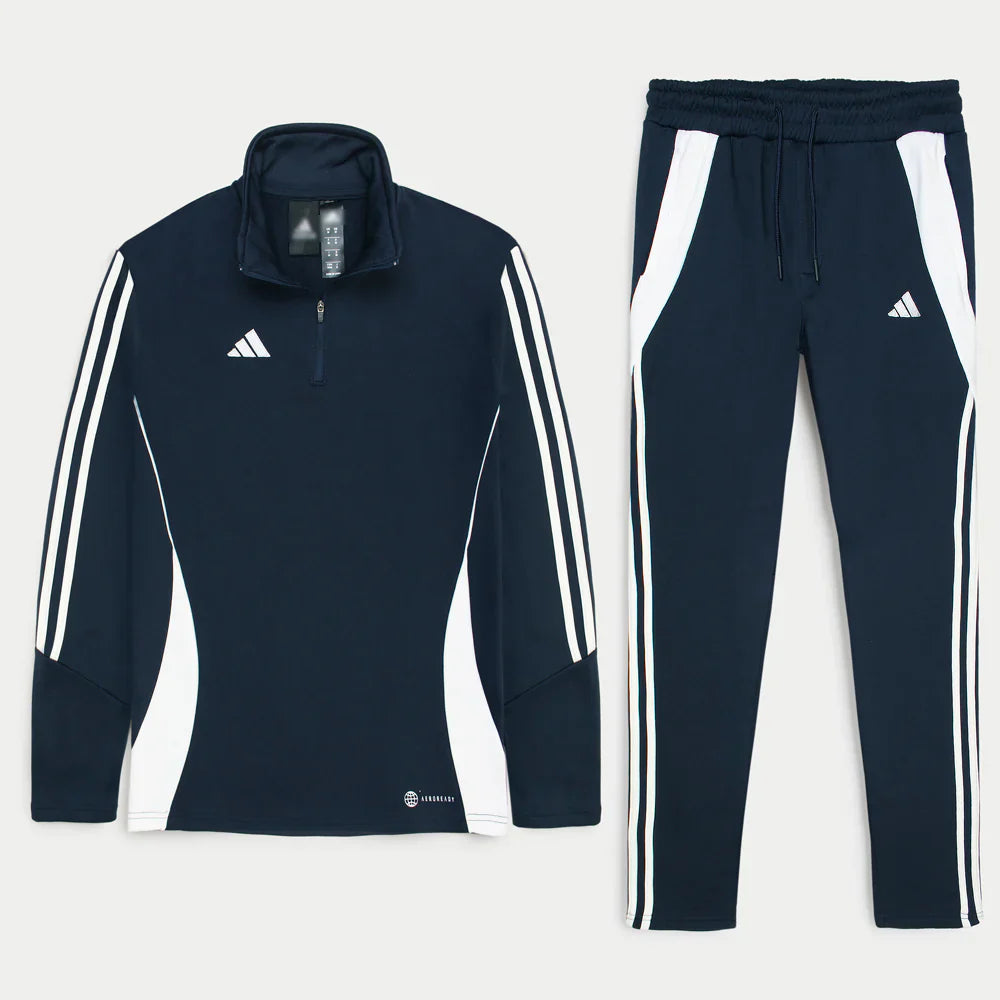 ADDAS Imported Tiro Piping Quarter Zip Tracksuit (Navy Blue)