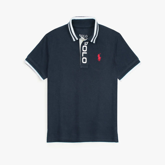 RL Kids Premium Placket Polo Shirt (Navy Blue)