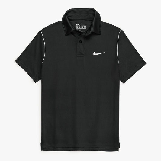 NKE PREMIUM DRI-FIT PIPING POLO SHIRT (BLACK)