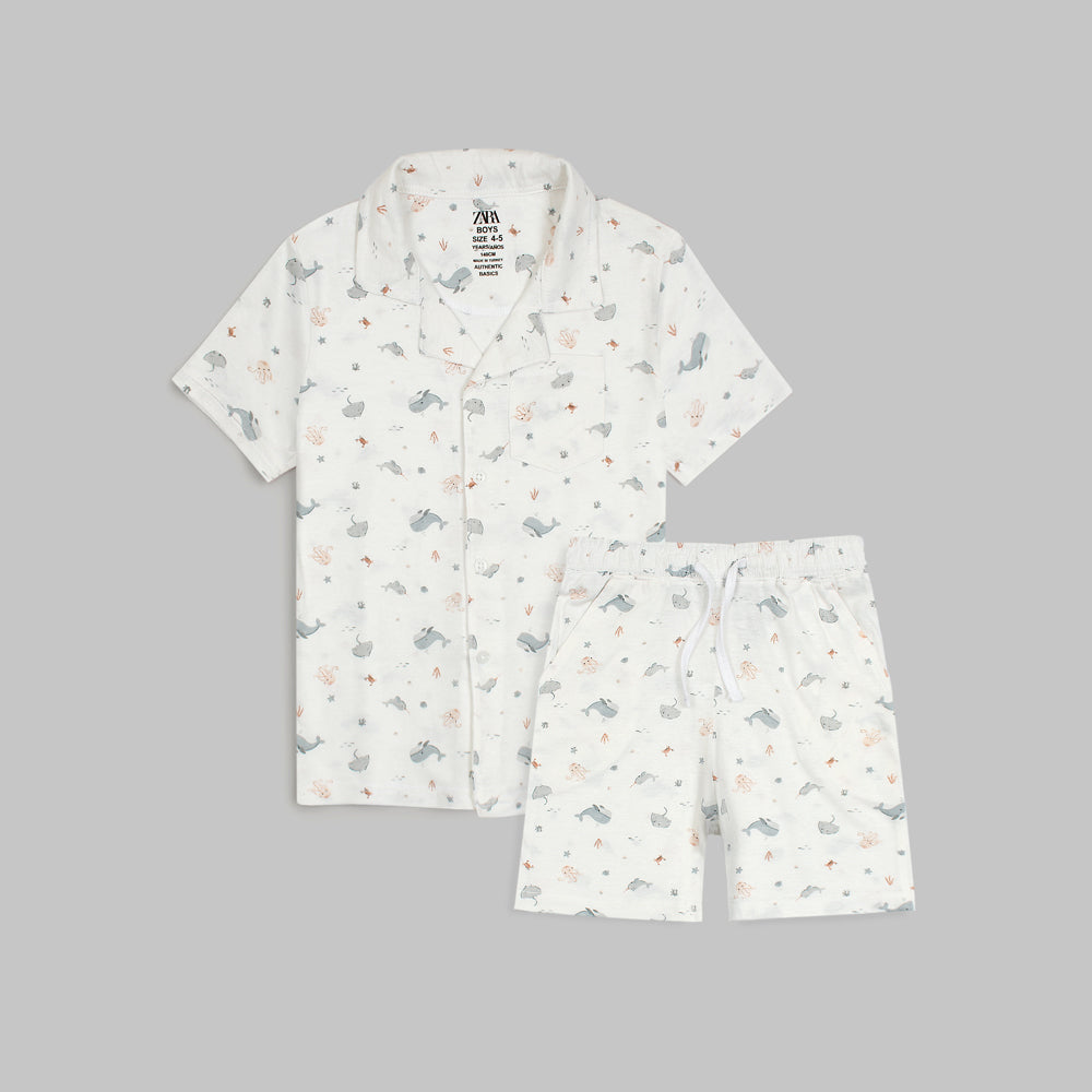 ZR PREMIUM KIDS DOLPHIN PRINT TWINSET