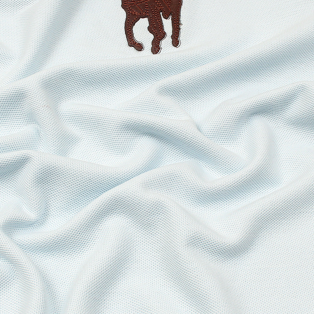 RL PREMIUM LEATHER BIG HORSE POLO SHIRT (SKY BLUE)