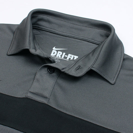 NKE PREMIUM MESH DRI-FIT PANALED POLO SHIRT (GREY/BLACK)