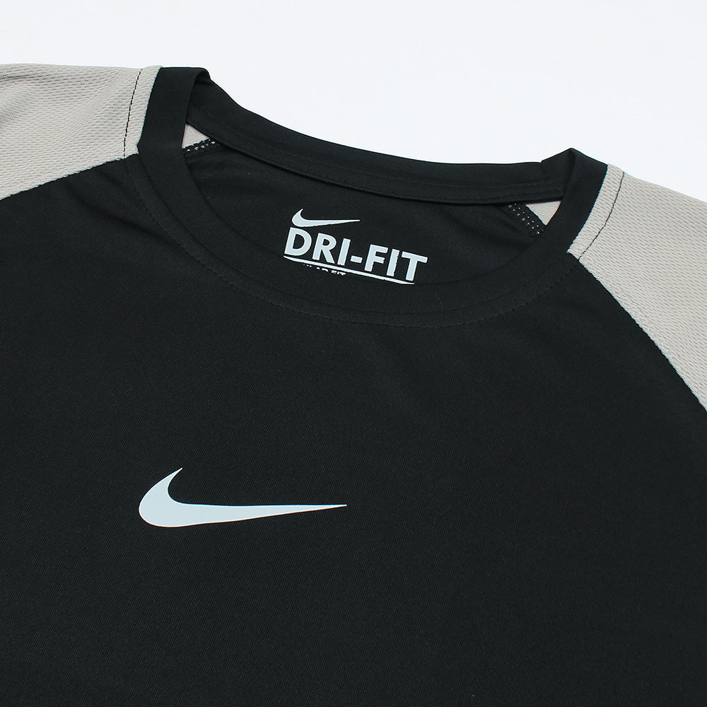 NKE Premium Mesh Shoulder Dri Fit F/S T-Shirt (Black)