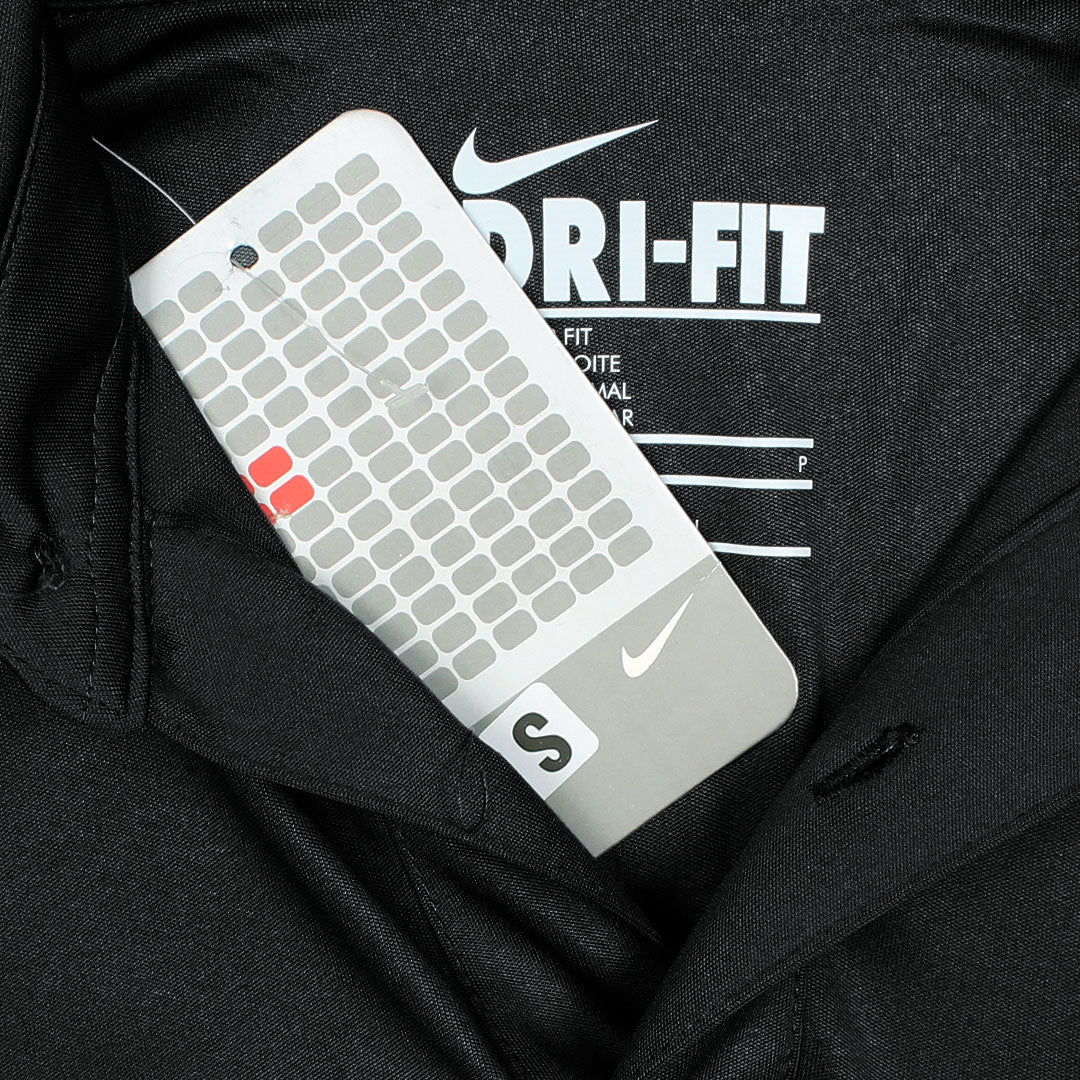 NKE PREMIUM DRI-FIT PIPING POLO SHIRT (BLACK)