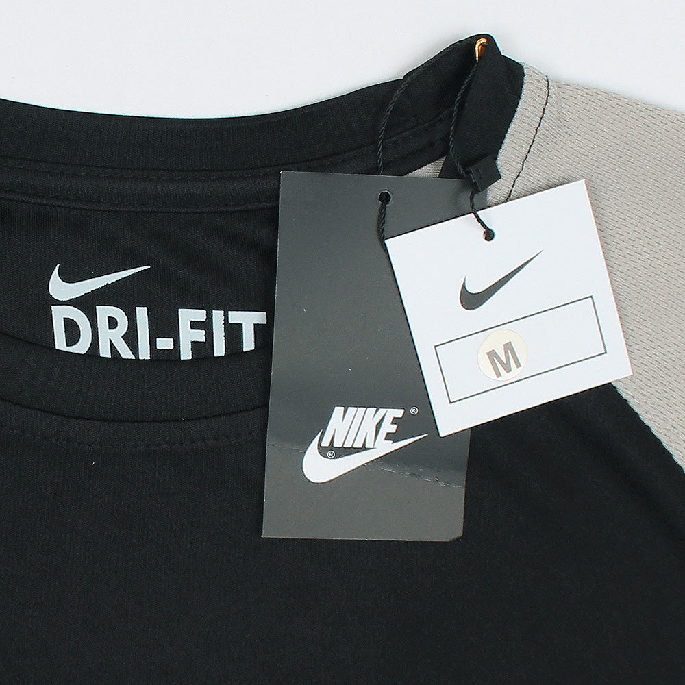 NKE Premium Mesh Shoulder Dri Fit F/S T-Shirt (Black)