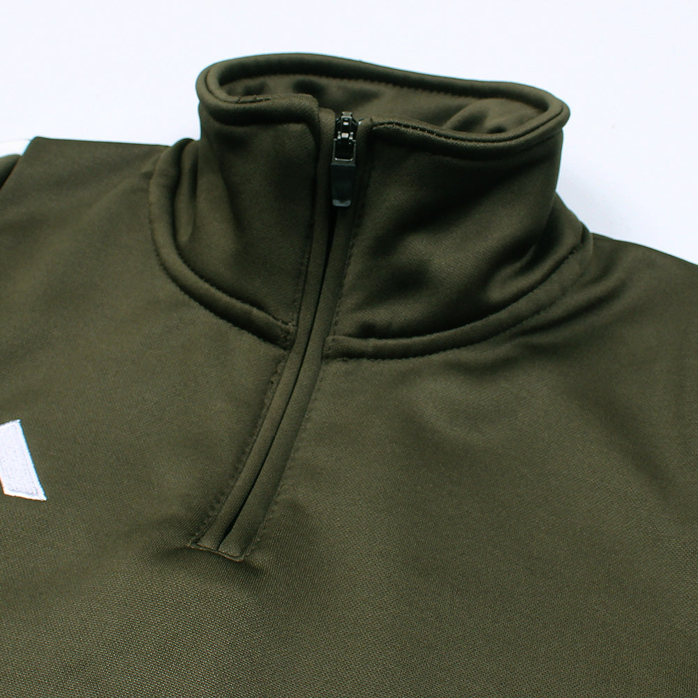 ADDAS Imported Tiro Piping Quarter Zip Tracksuit (Olive Green)