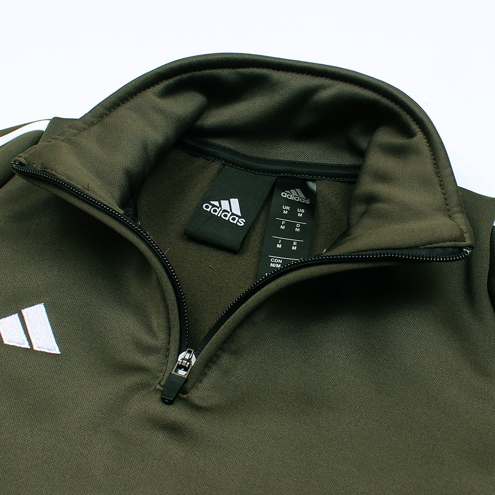 ADDAS Imported Tiro Piping Quarter Zip Tracksuit (Olive Green)