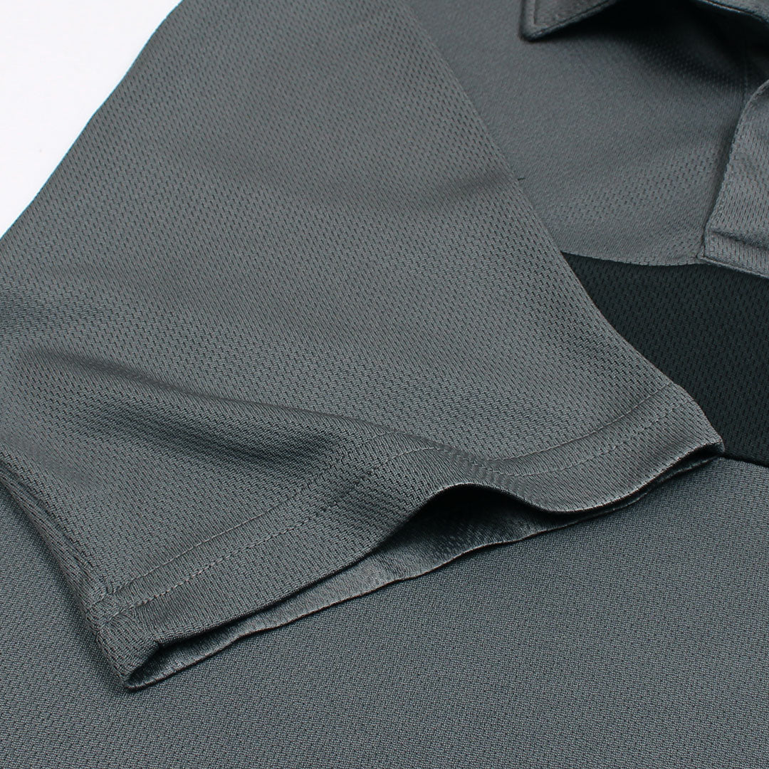 NKE PREMIUM MESH DRI-FIT PANALED POLO SHIRT (GREY/BLACK)