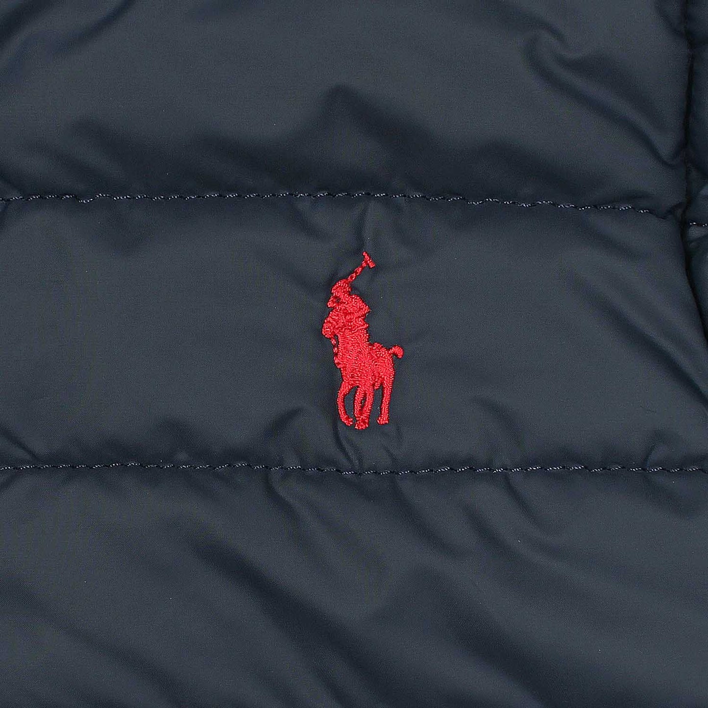 RL premium Small Pony Puffer Jacket (Navy Blue)