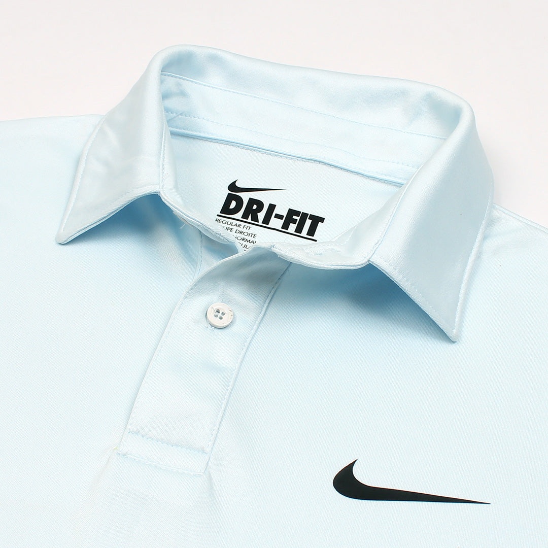 NKE PREMIUM DRI-FIT PIPING POLO SHIRT (SKY BLUE)