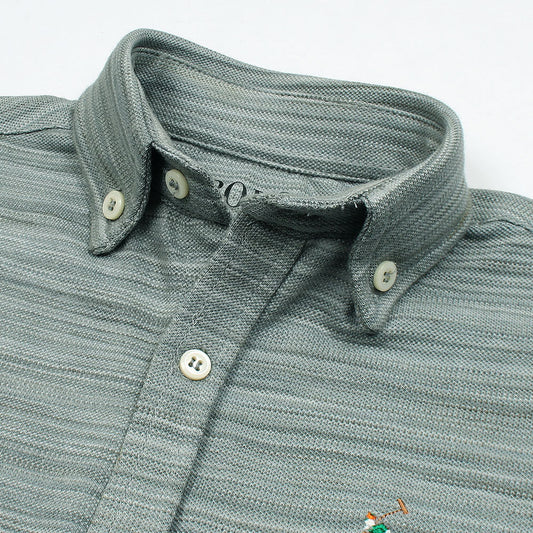 RL IMPORTED KID'S OXFORD BUTTON CASUAL SHIRT (MELLANGE GREEN)