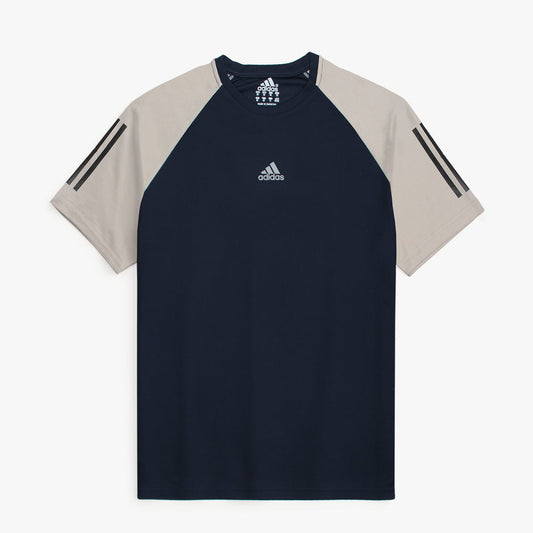 ADDAS Imported Mesh Shoulder Dri Fit T-Shirt (Navy & Grey)