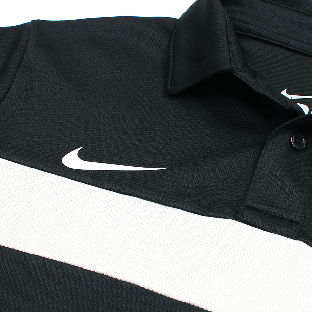 NKE PREMIUM MESH DRI-FIT PANALED POLO SHIRT (BLACK/WHITE)