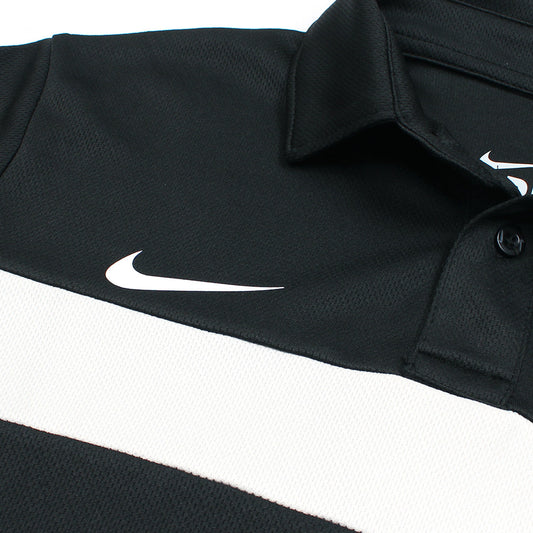 NKE PREMIUM MESH DRI-FIT PANALED POLO SHIRT (BLACK/WHITE)