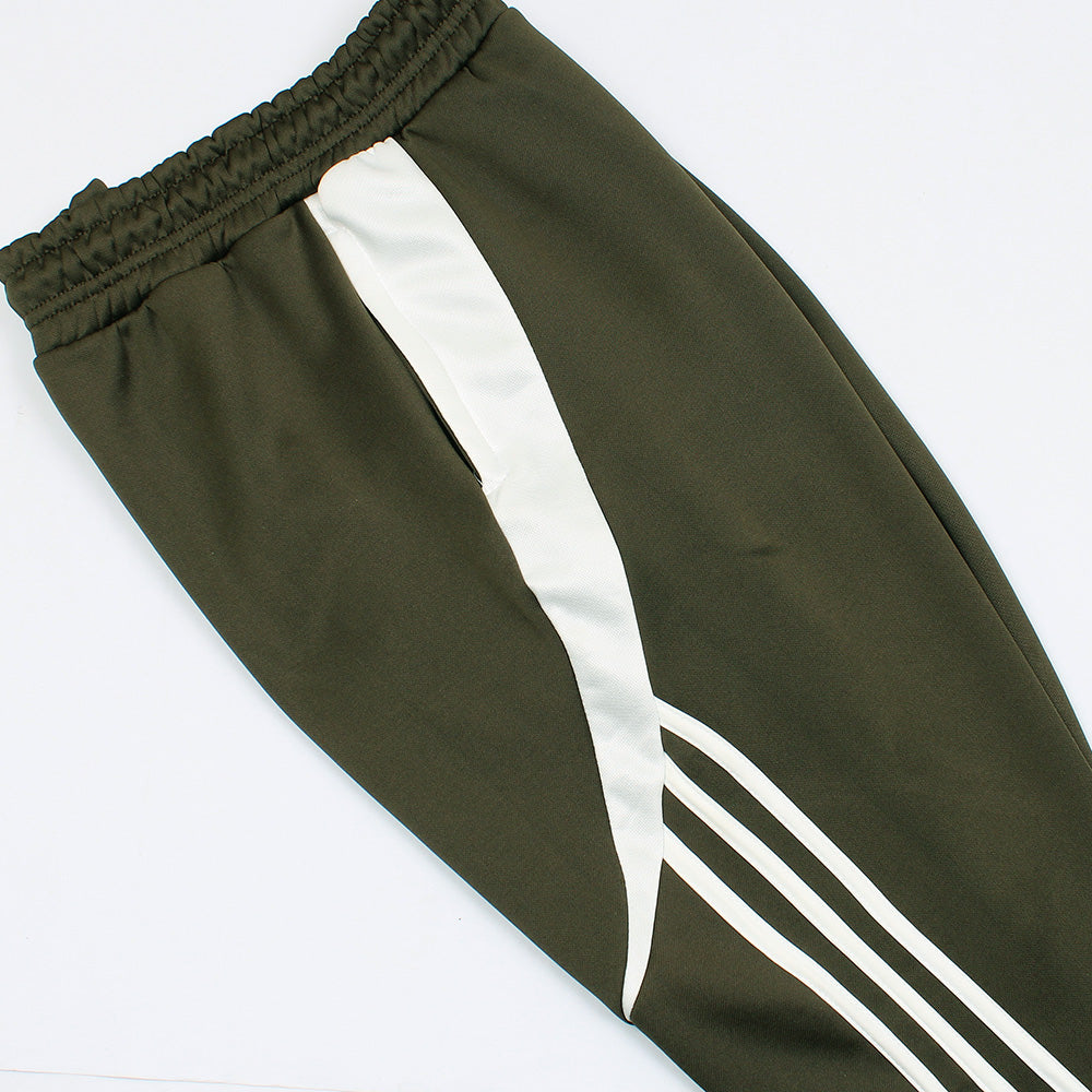ADDAS Imported Tiro Piping Quarter Zip Tracksuit (Olive Green)