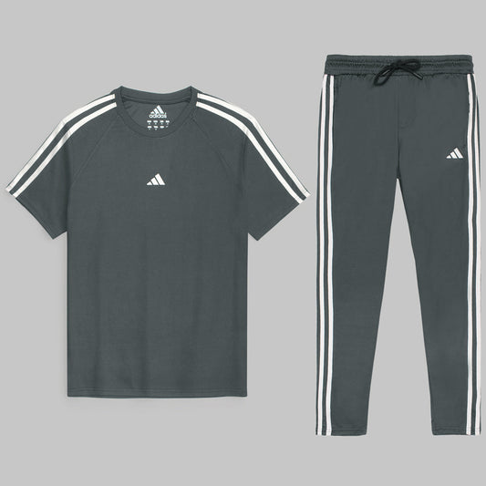 ADDAS Premium Lycra Dri-Fit Tracksuit (Dark Grey)