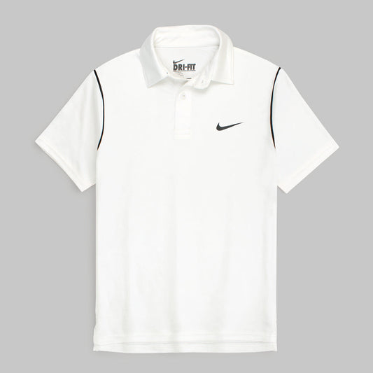 NKE PREMIUM DRI-FIT PIPING POLO SHIRT (OFF-WHITE)