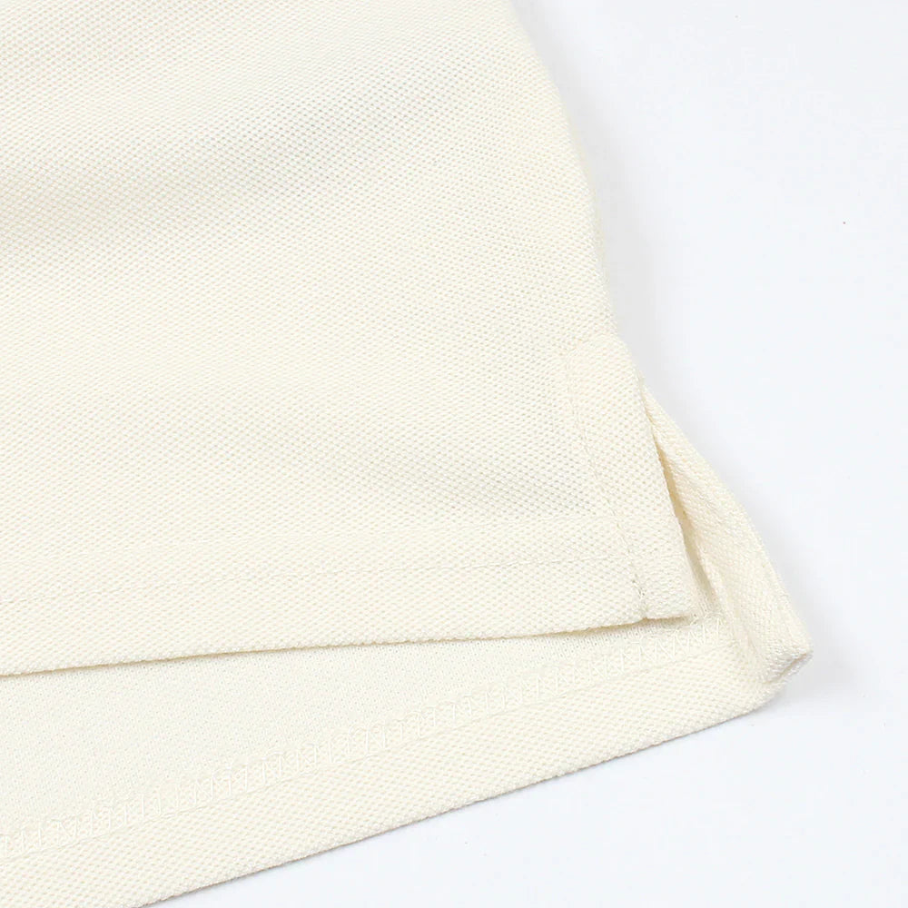 RL PREMIUM LEATHER BIG HORSE POLO SHIRT (OFF WHITE)