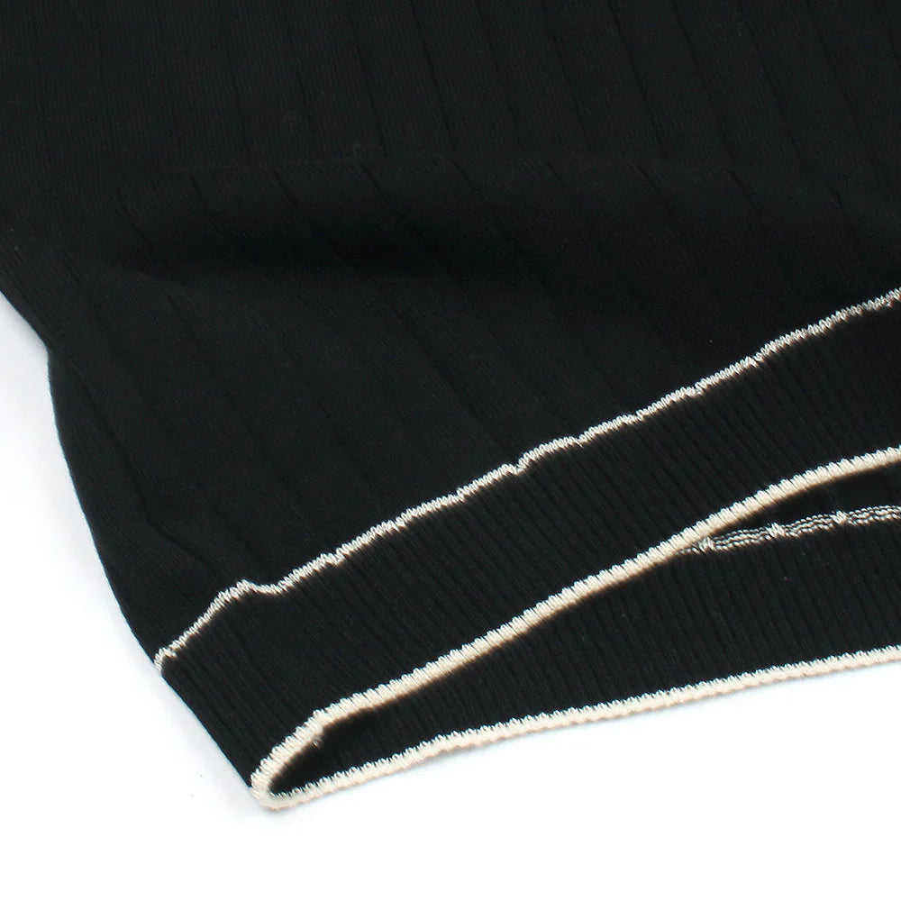 Z.A.R.A PREMIUM ESPRESSO CABEL-KNIT POLO SHIRT (BLACK)