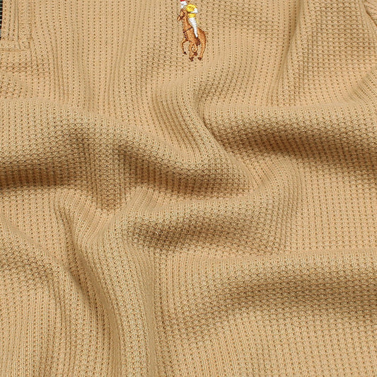 RL PREMIUM MEN'S MULTI ZIPPER POLO SHIRT (KHAKI)