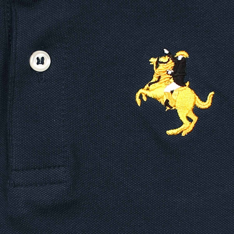 GRDNO Kids Premium Napoleon Tipped Collar Polo Shirt (Navy)