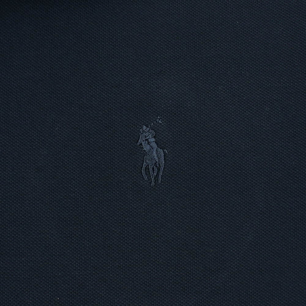 RL Premium Small Pony Zip Up Polo shirt (Navy Blue)