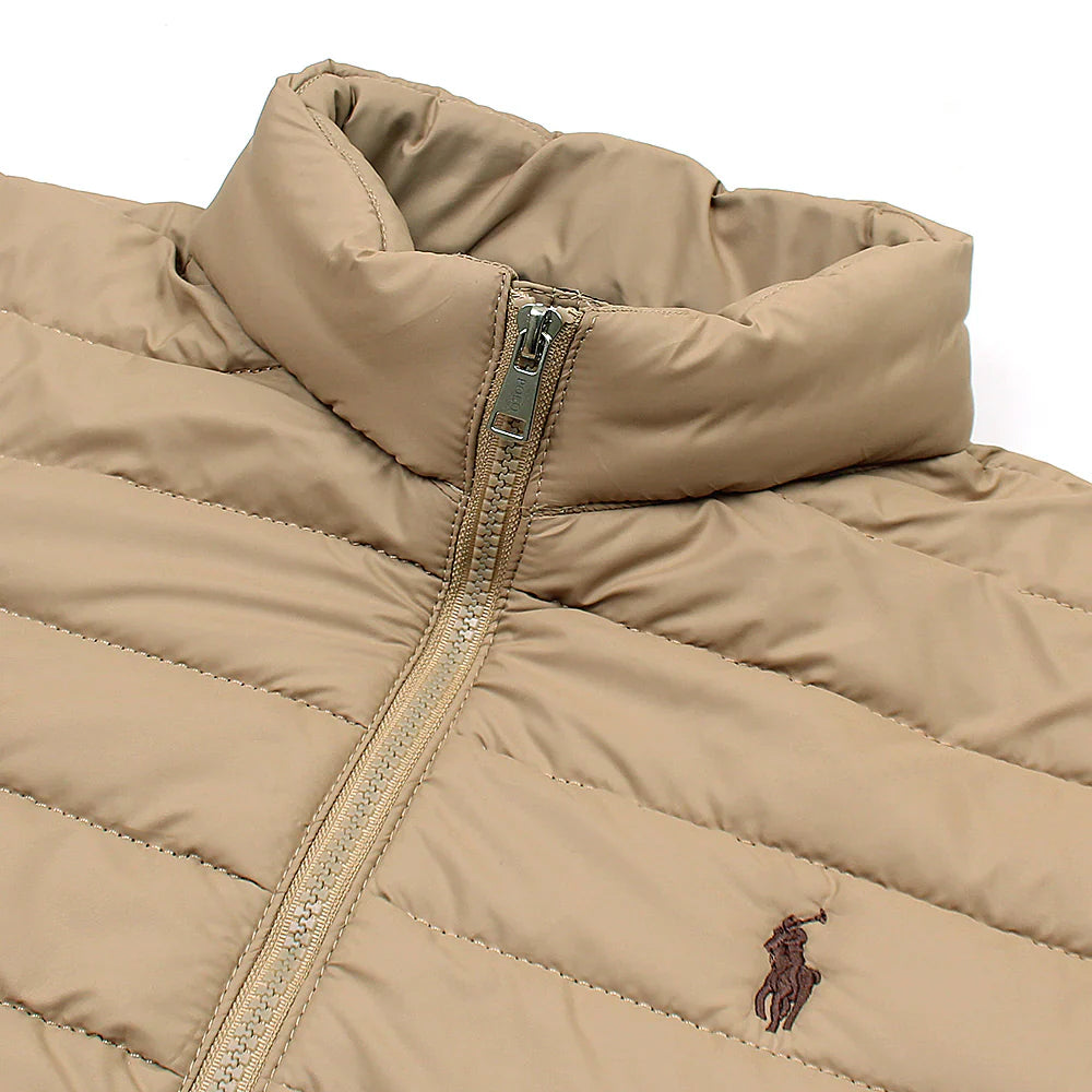 RL  Full Sleeves Small Pony Puffer Jacket (Khaaki)