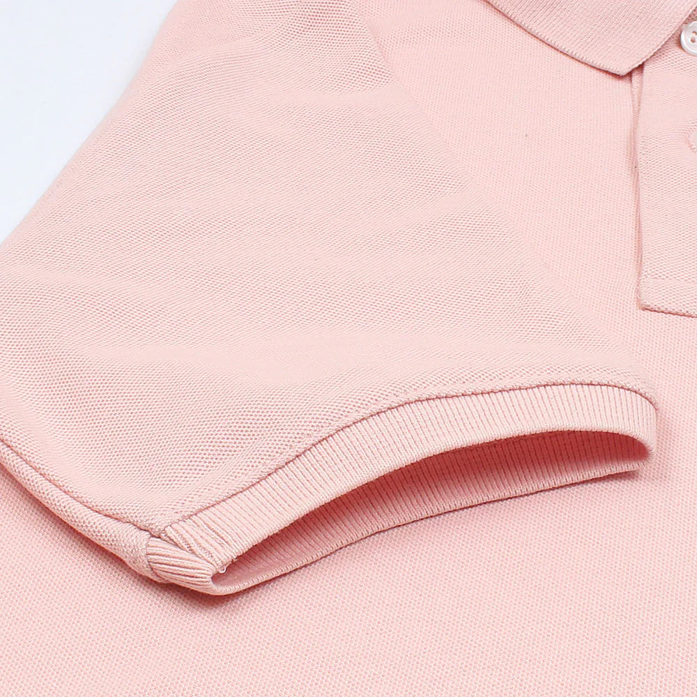 RL PREMIUM LEATHER BIG HORSE POLO SHIRT (POWDER PINK)