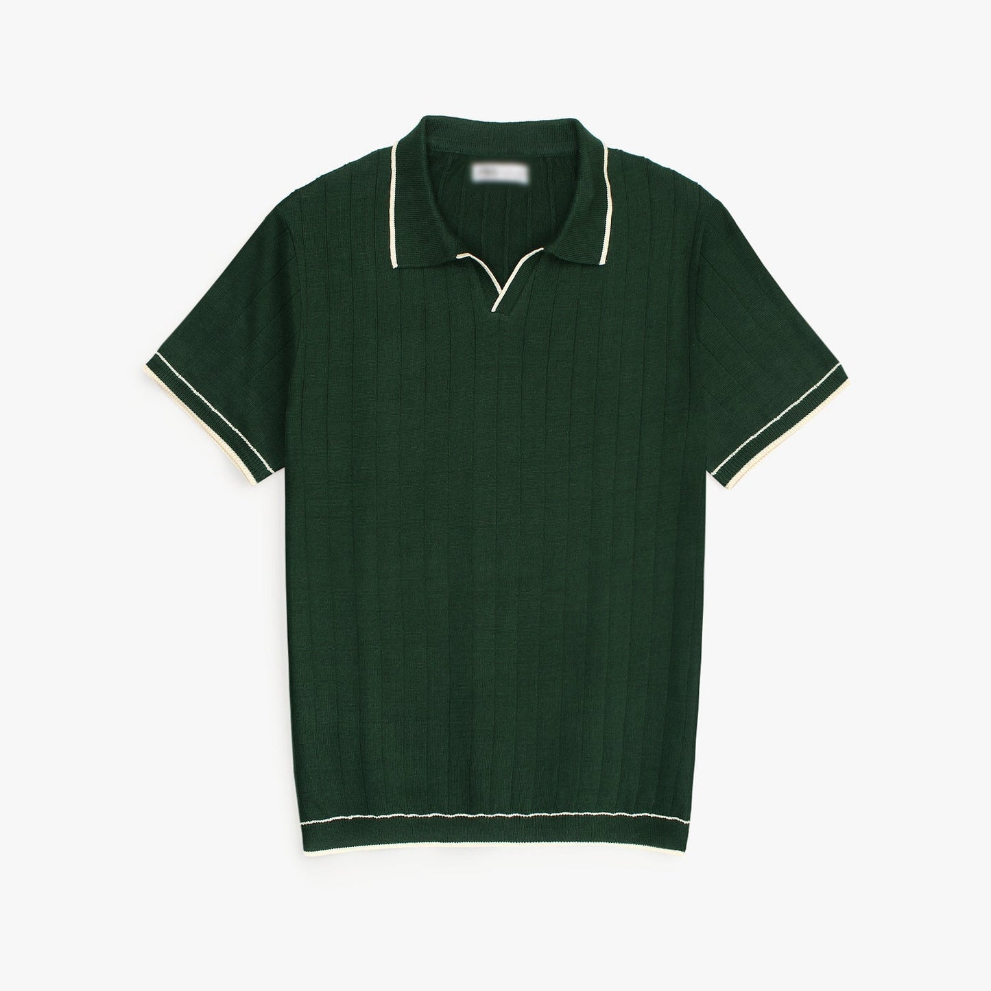 Z.A.R.A PREMIUM ESPRESSO CABEL-KNIT POLO SHIRT (GREEN)