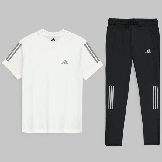 ADDAS PREMIUM REFLECTOR DRI-FIT TRACKSUIT (WHITE&BLACK)