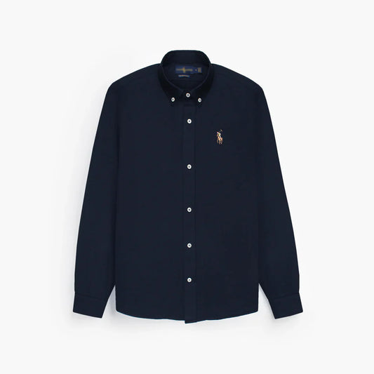 RL IMPORTED MEN'S OXFORD BUTTON CASUAL SHIRT (NAVY BLUE)