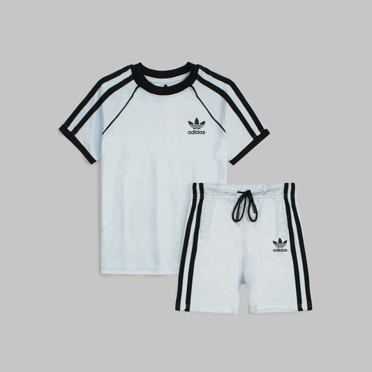 ADDAS PREMIUM KIDS PIPING DRI FIT TWINSET (SKY BLUE)