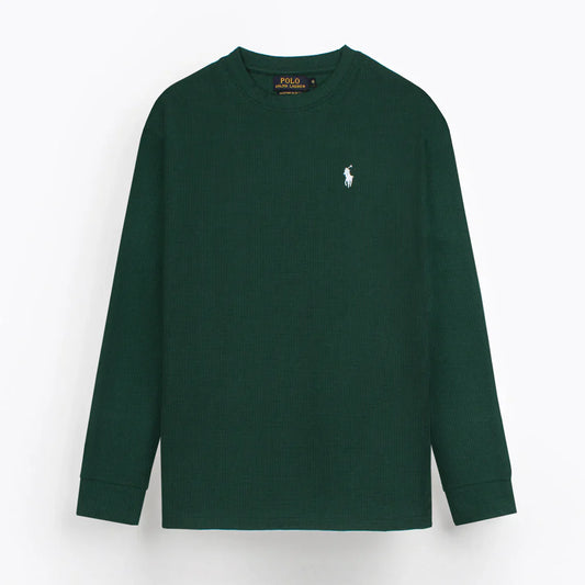 RL PREMIUM S/P THERMAL COTTON DESIGNER SWEATSHIRT (DK GREEN)