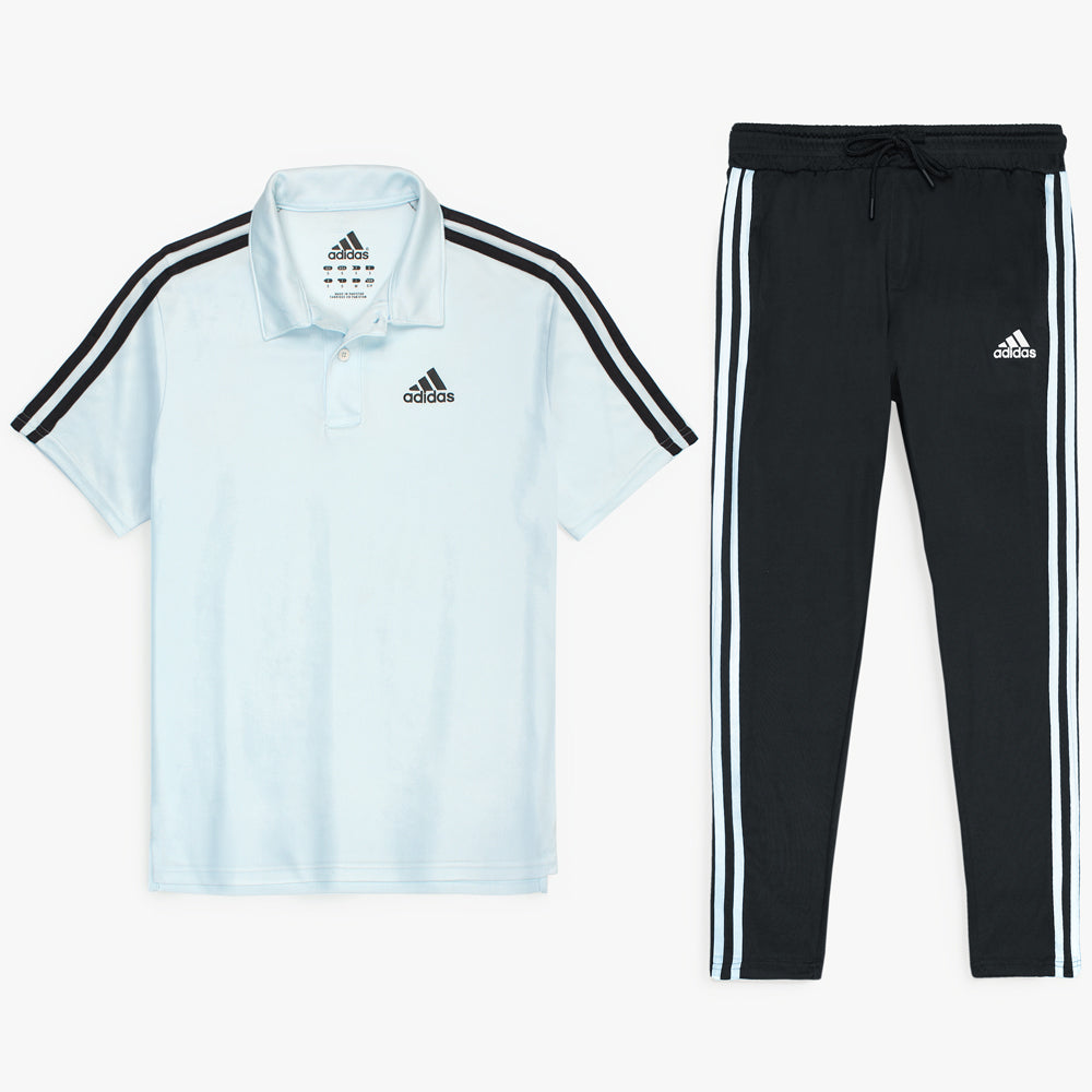 ADDAS PREMIUM MESH DRI-FIT 3 STRIPE TRACKSUIT (SKY BLUE)