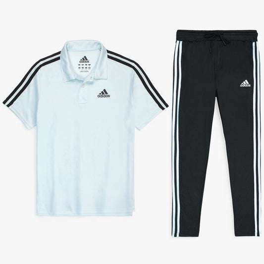 ADDAS PREMIUM MESH DRI-FIT 3 STRIPE TRACKSUIT (SKY BLUE)