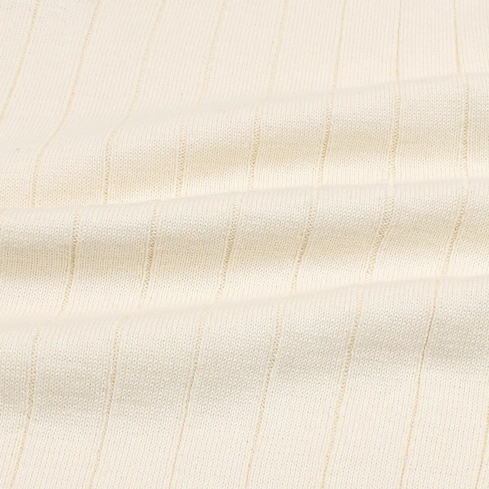 Z.A.R.A PREMIUM ESPRESSO CABEL-KNIT POLO SHIRT (OFF-WHITE)