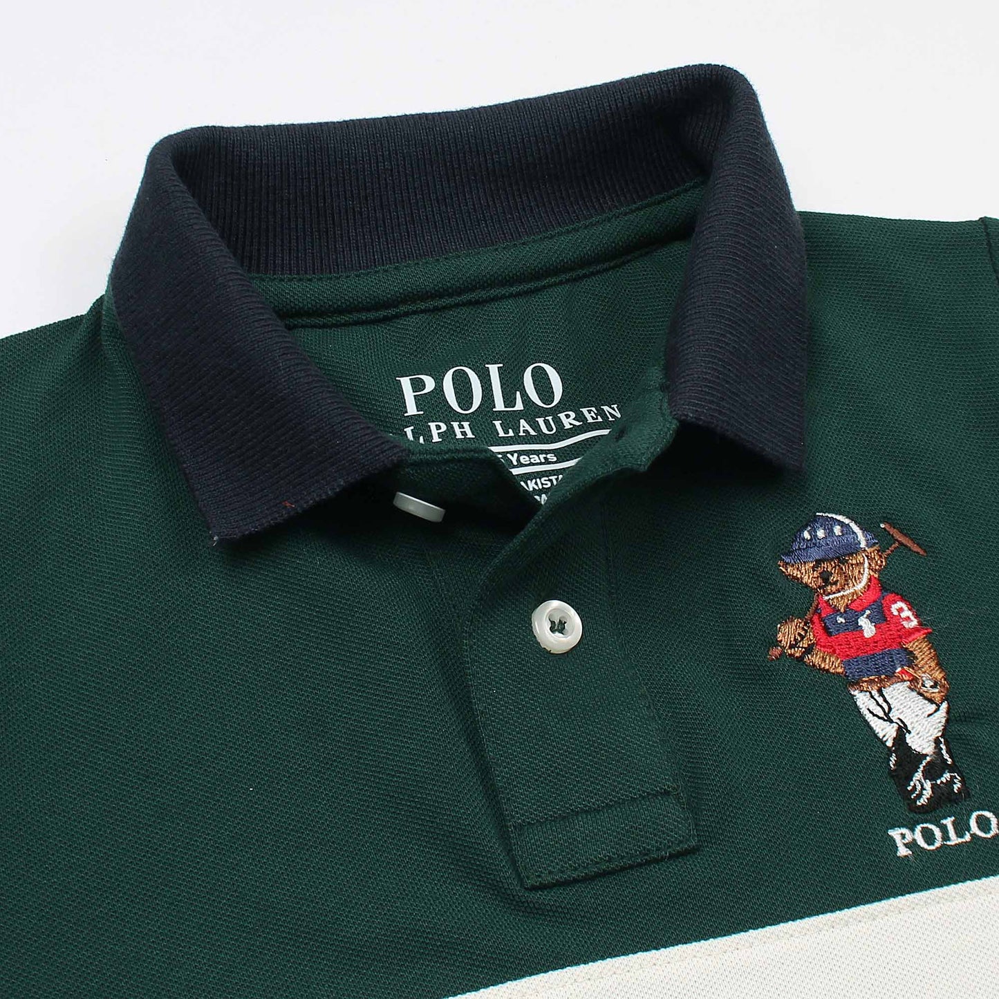 RL Kids Premium Paneled Bear Polo Shirt (Green)